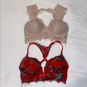 2 VS pink bralettes